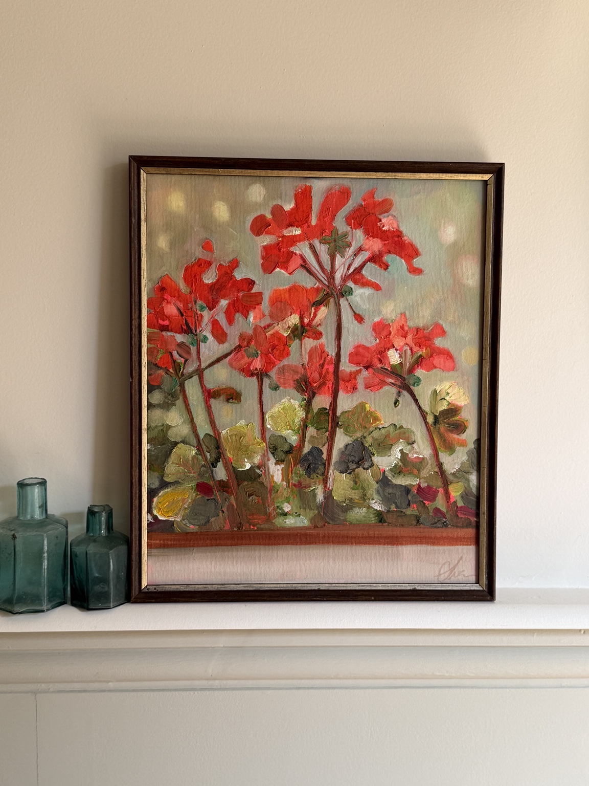 Pelargonium Window Box original painting
