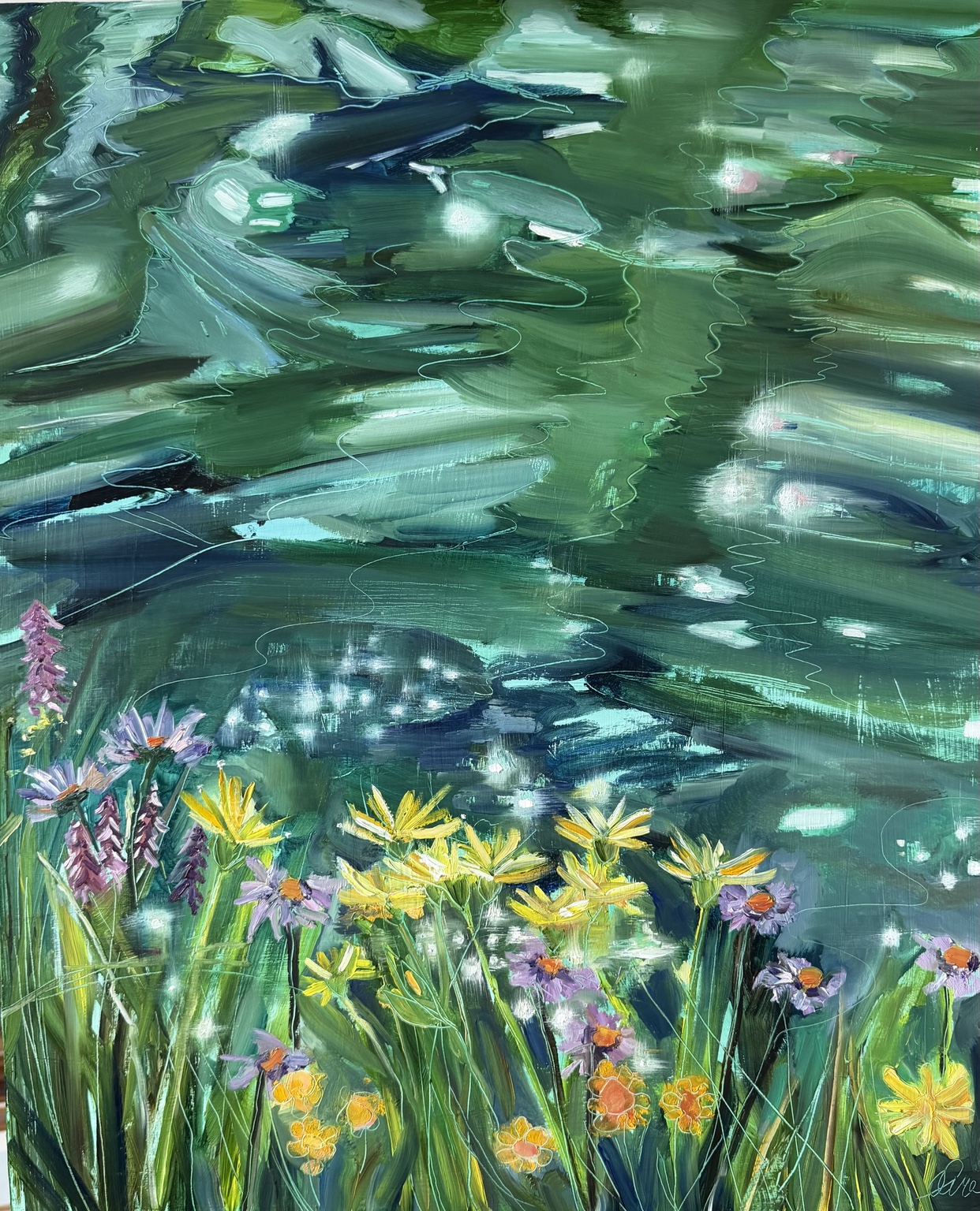 Waterside Floral original painting